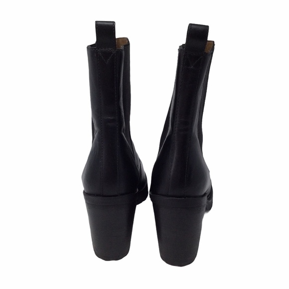 H&M black leather chunky heel ankle Boots - Picture 4 of 13